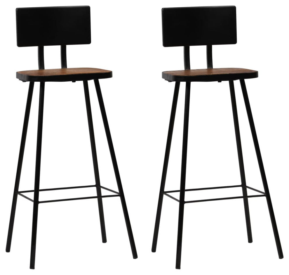 vidaXL Bar Stools 2 pcs Solid Reclaimed Wood