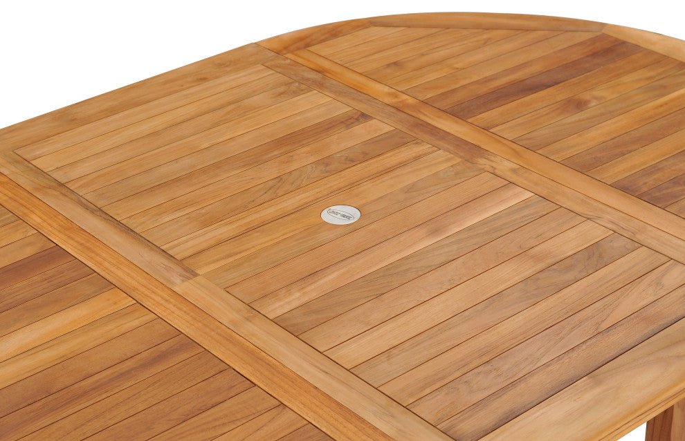 Teak Wood Orleans Round Outdoor Patio Extension Dining Table