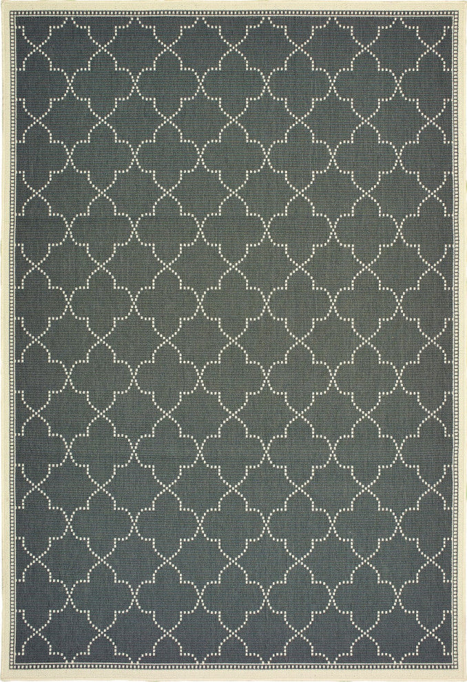 Oriental Weavers Marina Grey/ Ivory Geometric Indoor/Outdoor Rug 8'6"X13'