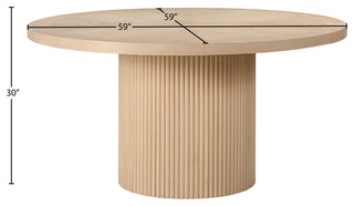 Belinda Beech Wood Dining Table, Natural, 59"Wx59"Dx30" H