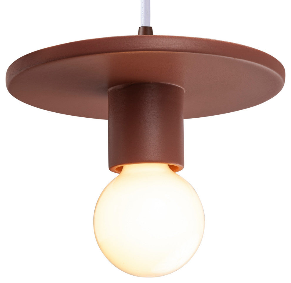 Discus Pendant, Canyon Gray/Dark Bronze, White Cord