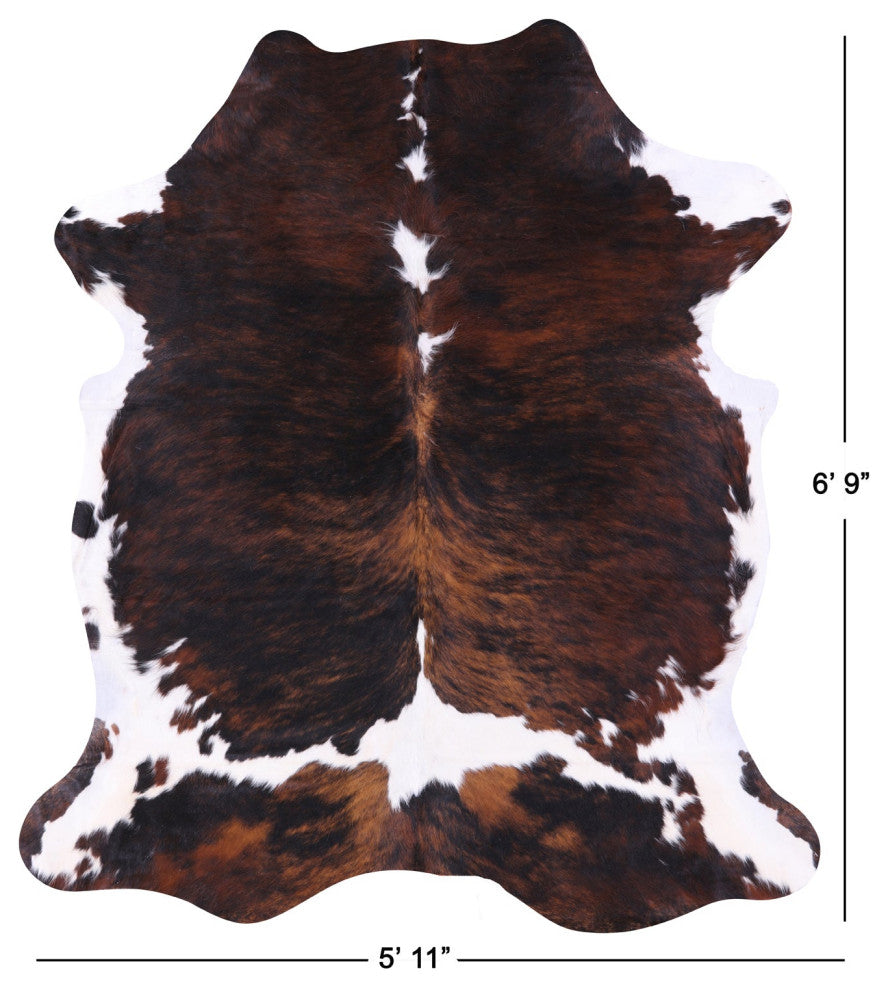 6' 9" X 5' 11" Organic Natural Hair-On Cowhide Area Rug C1866