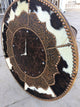 Cowhide Decorative Wall Clocks, 24"x24"