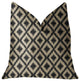 Diamond Embers Gray and Beige Luxury Throw Pillow, 16"x16"