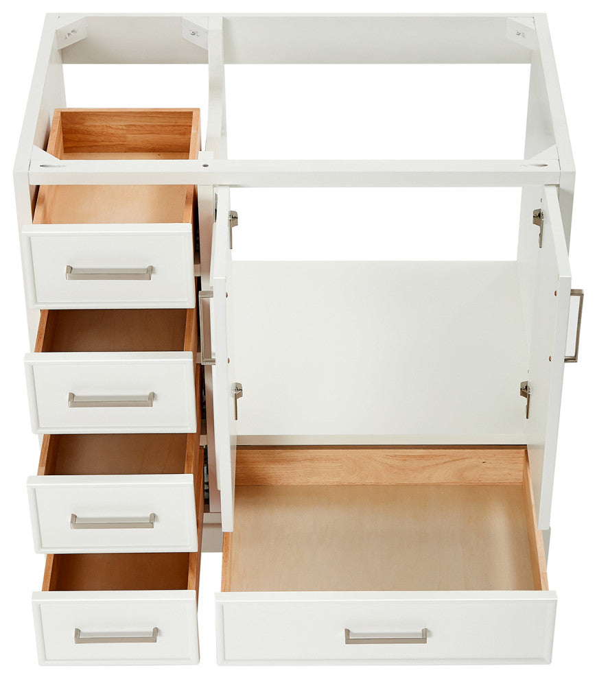 Ariel Stafford 36" Single Right Offset Sink Bathroom Vanity Base, White