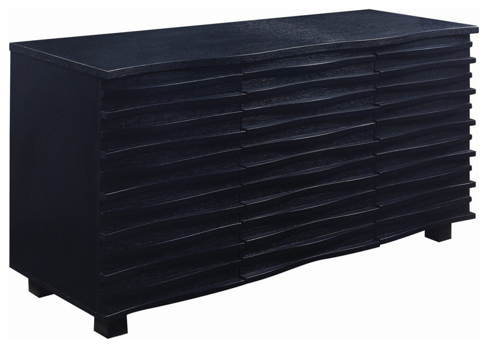 3 Drawers and 2 Doors Server, Black