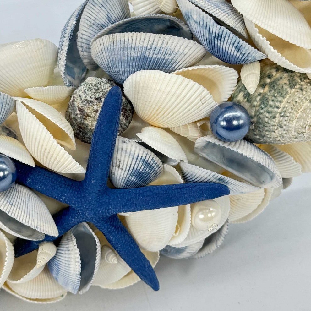 Nautical Seashell Wreath, Dark Blue
