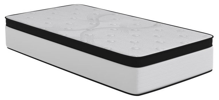 Capri Extra Firm 12 Inch CertiPUR-US Certified Hybrid Pocket Mattress, White, Twin