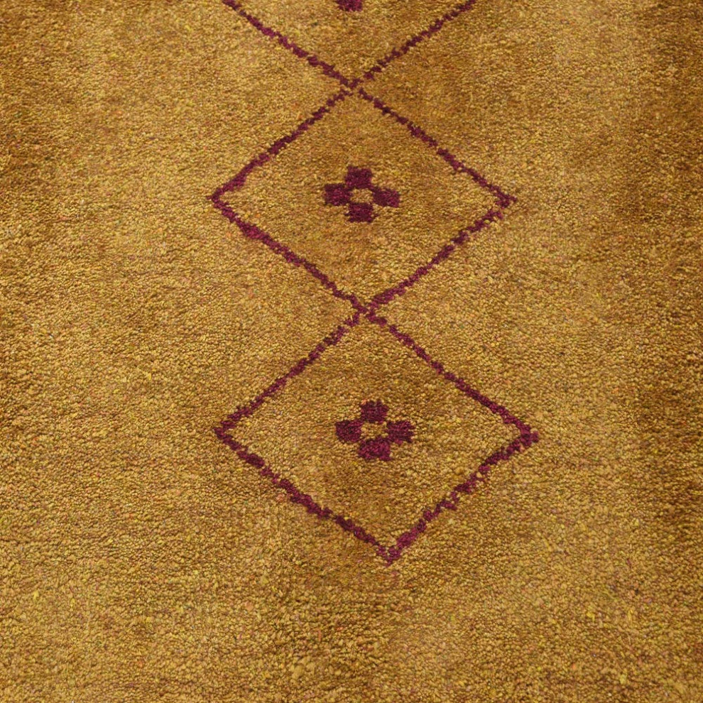 HAND KNOTTED LOOM SILK ECO-FRIENDLY RUGS-5'x8',Rectangle,Gold Red,Contemporary