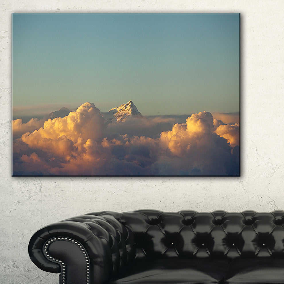 "Orange Clouds Colorful Sunset in Sky" Wall Art Landscape, 40"x20"
