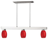 Z-Lite 152-131 Players 3 Light 42"W Billiard Chandelier - Brushed Nickel / Red