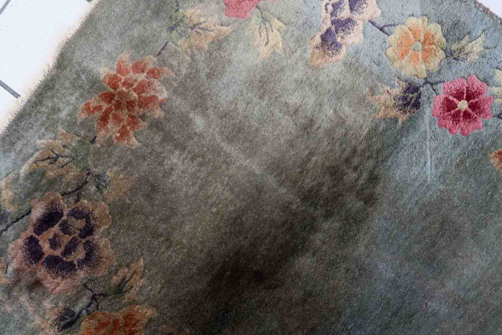 Handmade Antique Art Deco Chinese Rug 2.9'x4.7', 90cmx145cm, 1920s