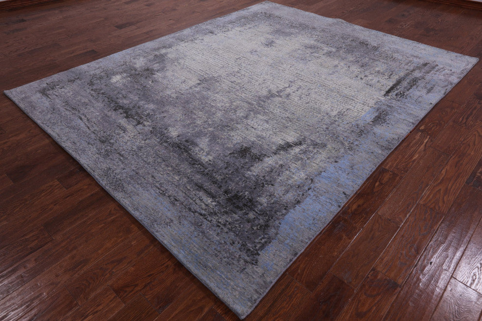 7' 11" X 9' 11" Handmade Wool and Silk Abstract Rug Q7040