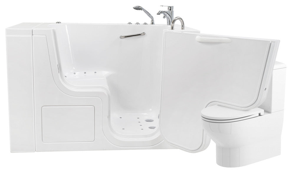 Ella Wheelchair Transfer 32"x52" Walk-In Bathtub,Outswing Door,Faucet,Dual Drain