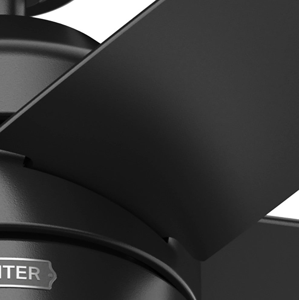 Hunter 44" Bardot Matte Black Ceiling Fan, LED Kit, Pull Chain