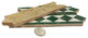 Contemporary Zellige Border, 12"x3 3/4"x1/2", Green/White Piece