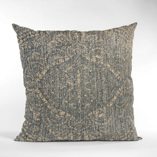 Plutus Blue Hidden Planet Medallion Luxury Throw Pillow, 20"x26"