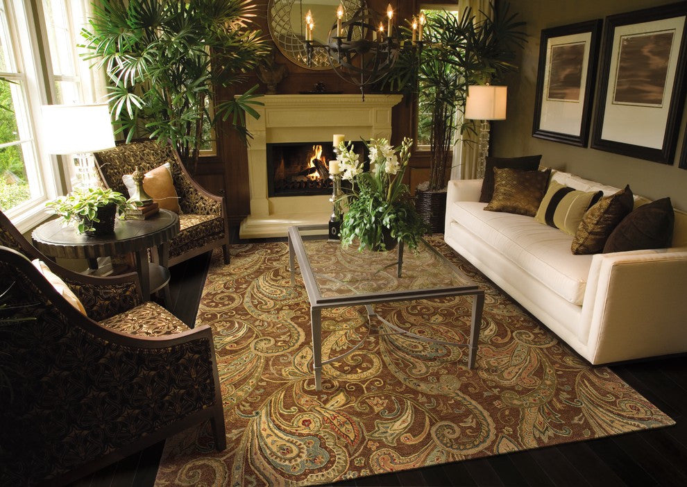 Oriental Weavers Huntley Brown/Gold Paisley Indoor Area Rug 9'3"X13'3"