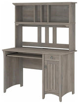 Salinas Small Computer Desk with Hutch in Driftwood Gray - Engineered Wood