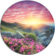 Morning With Flowers In Mountains, Landscape Disc Metal Wall Art, 11"