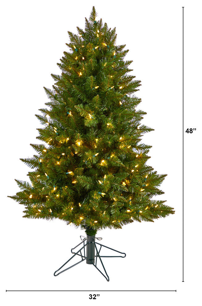 4' Vermont Spruce Artificial Christmas Tree With 200 Color Changing LED Lights