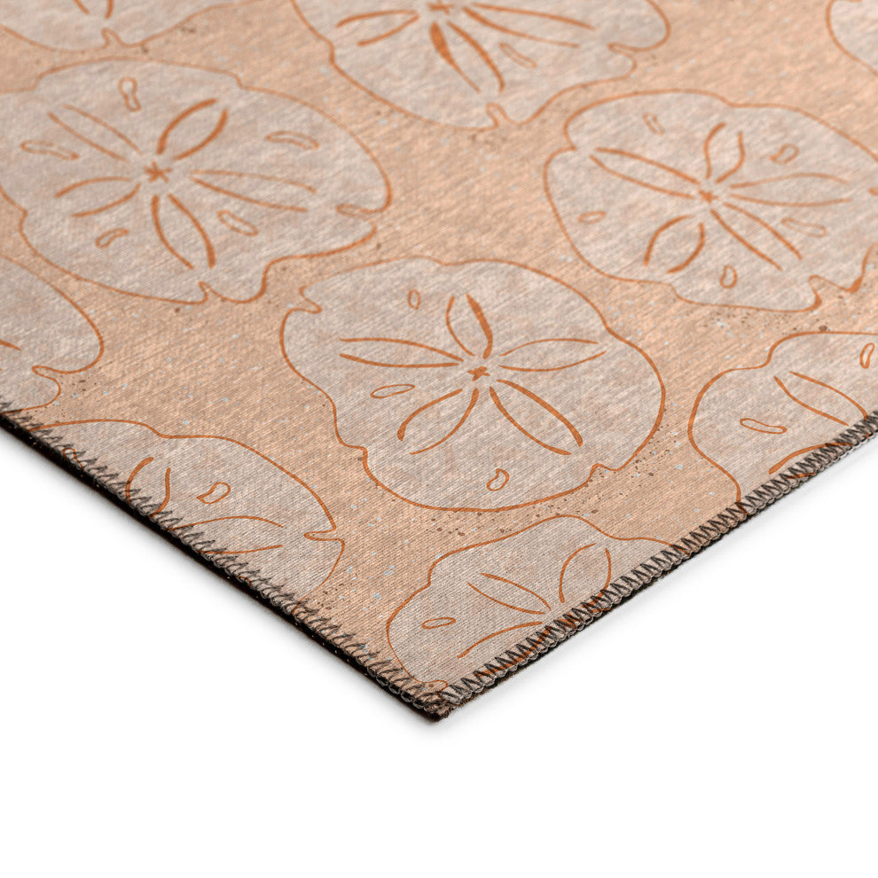 Indoor/Outdoor Seabreeze SZ10 Peach Machine Washable 8' x 8' Round Rug