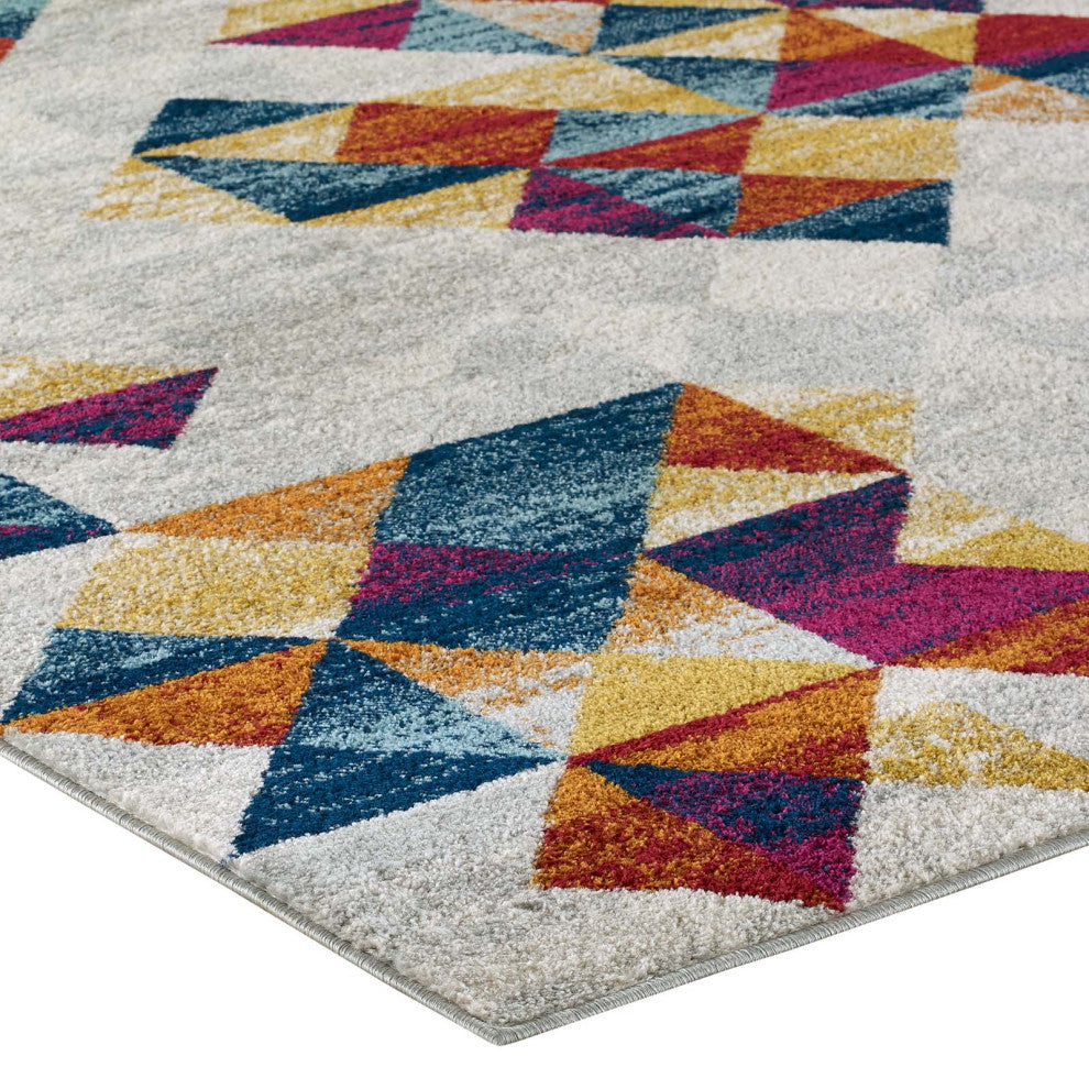 Area Rug Runner Floor Carpet, 8x10, Multi Colorful, Modern, Lounge Hospitality