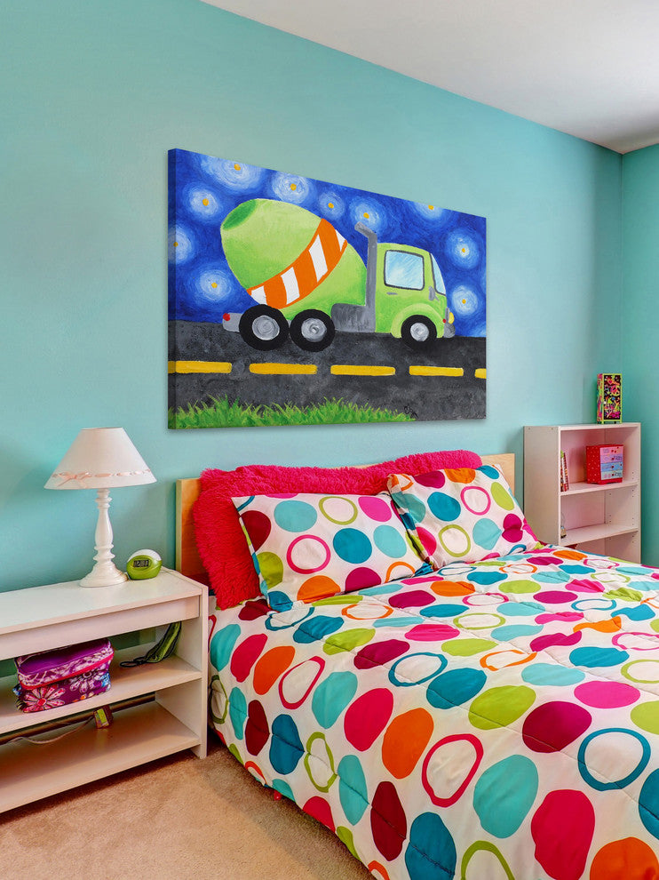 Marmont Hill, "Cement Mixer" by Nicola Joyner Painting on Wrapped Canvas, 45x30