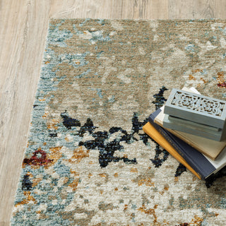 Elements Marbled Patina Beige/Blue Area Rug, 10'x13'2"