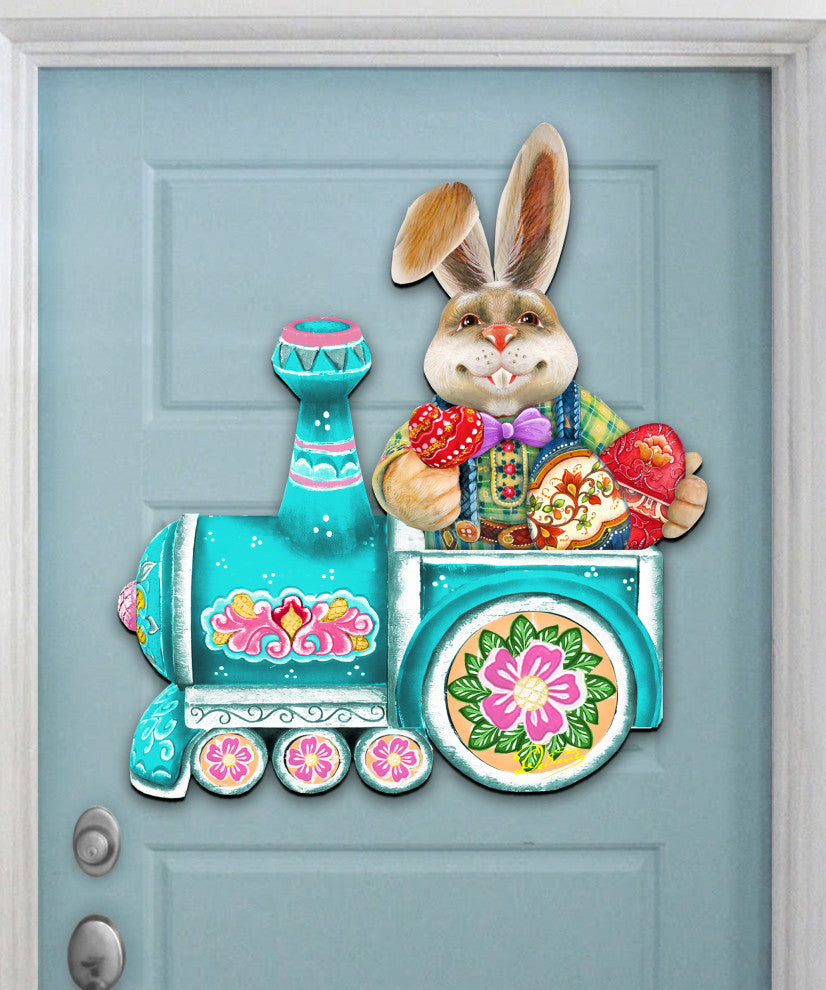 Village Train Ride Bunny Wood Set of 2