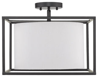 Golden Lighting 2243-SF Manhattan 3 Light 15"W Semi-Flush Square - Matte Black