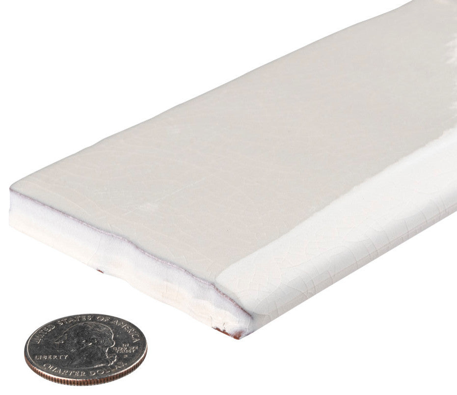 Antic Craquelle Bullnose White Ceramic Wall Trim