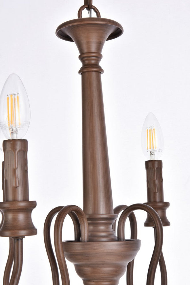 Fiona 4-Light Pendant, Weathered Oak