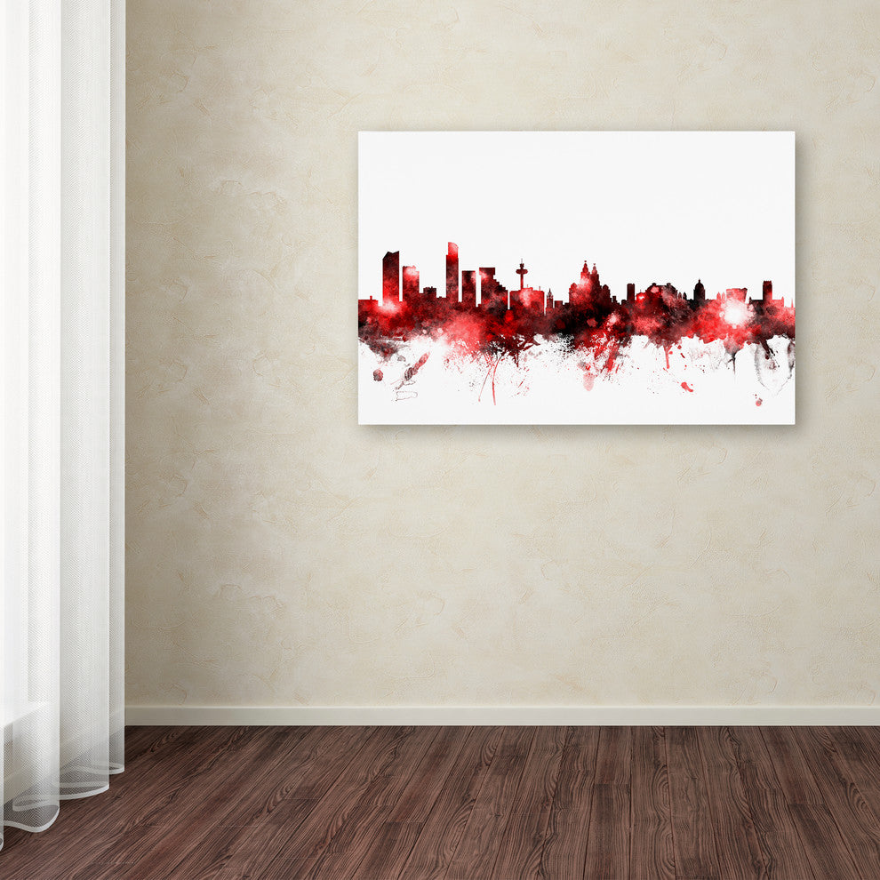 Michael Tompsett ''Liverpool Skyline Red 2'' Canvas Art, 22x32