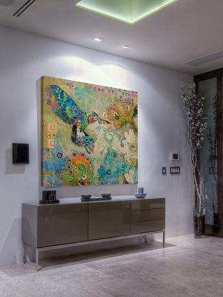 "Hummingbirds" Painting Print on Wrapped Canvas