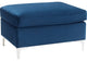 Benzara BM250317 Ottoman With Removable Cushion Seat and Sleek Legs, Blue