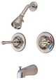 Kingston Two-Handle Pressure Balanced Tub and Shower Faucet, Brushed Nickel