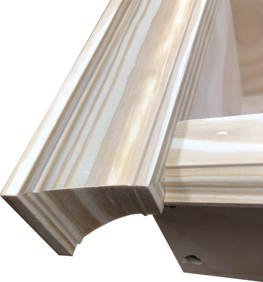 Tampa Recessed Solid Wood Toilet Paper Holder 7 x 8.5, Unfinished