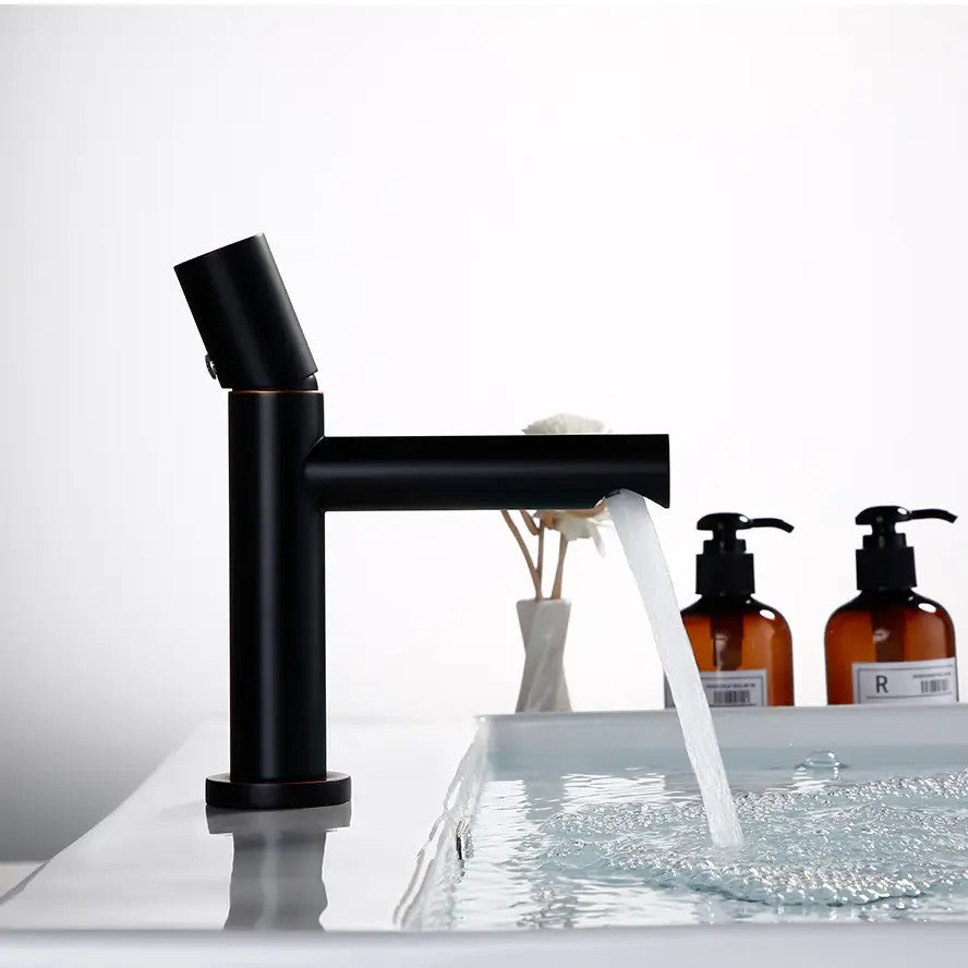 Wasser Solid Brass Single Handle Bathroom Sink Faucet, Matte Black