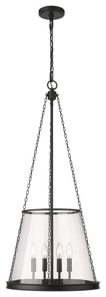 Zlite 341P18-MB 4-Light Pendant, Clear