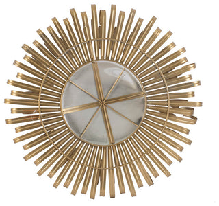 Gewnee 27", Sunburst Design Wall Mirror Decorative Golden Finish