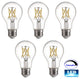 8W Dimmable LED Full Spectrum Light Bulb, 75W Equivalent, Clear, Set of 5