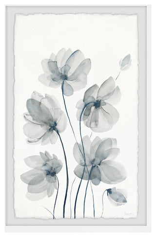 "White Poppies Bloom" Framed Painting Print