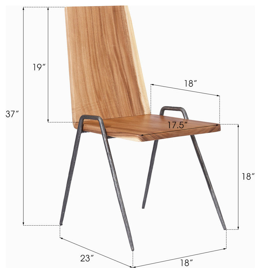 Forged Leg Dining Chair, Metal, Natural/Copper