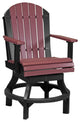 Set of 4 Poly Adirondack Swivel Chairs, Cherrywood & Black, Counter Height