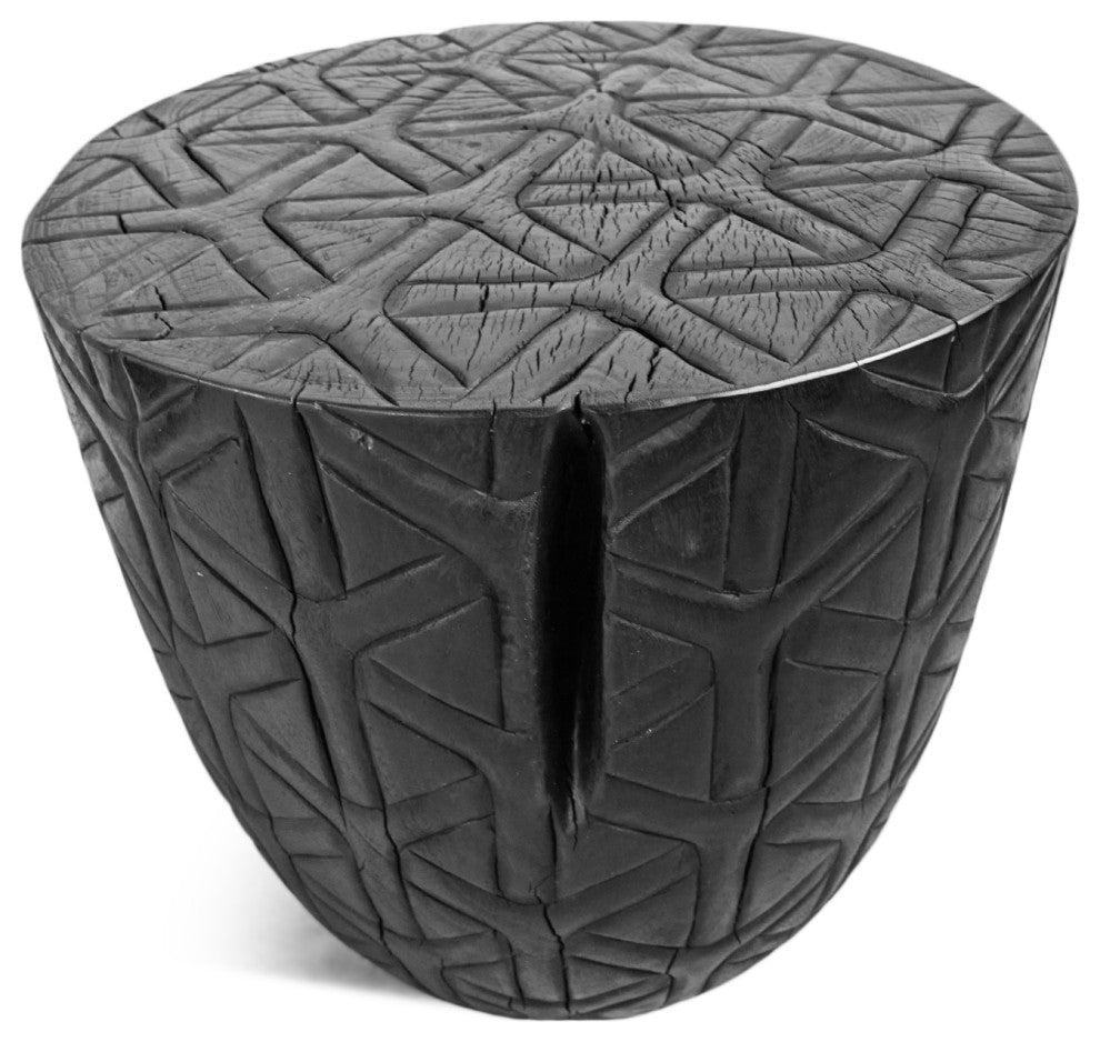 Ebony Gumdrop Cane Print Stool / Side Table