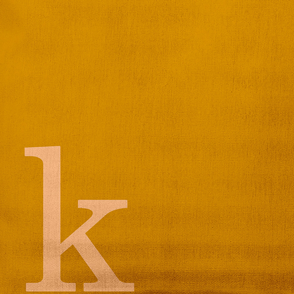 18" x 18" Modern Monogram Indoor/Outdoor Polyester Throw Pillow, Autumn Gold