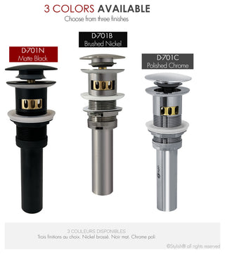 STYLISH Brushed Nickel Pop-Up Bathroom Sink with Overflow Set of Two