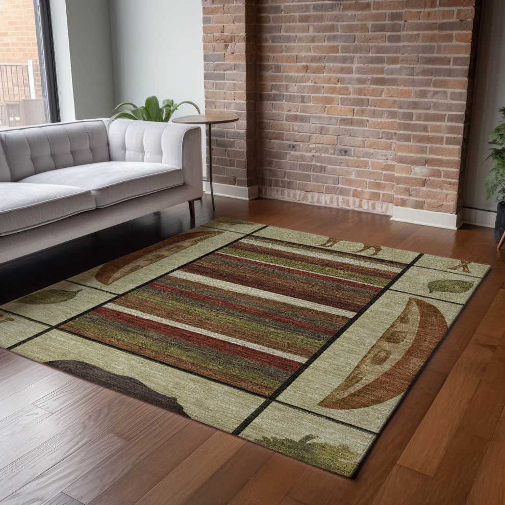 Addison Premium Washable Mayfield AMF143 Red 3' x 5' Rug