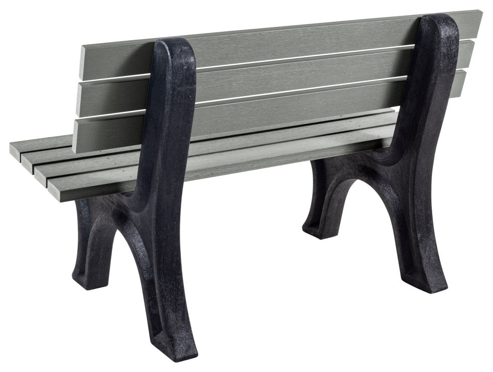 Aurora Traditional 4' Park Bench, Weathered Acorn, Coastal Teak